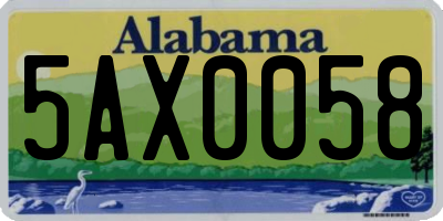 AL license plate 5AX0058