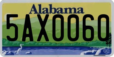 AL license plate 5AX0060