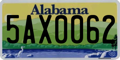AL license plate 5AX0062