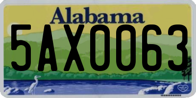 AL license plate 5AX0063