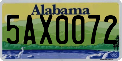 AL license plate 5AX0072