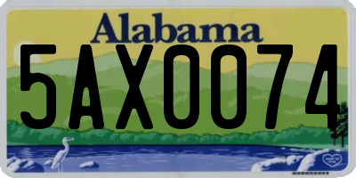 AL license plate 5AX0074