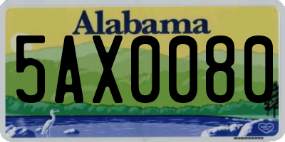AL license plate 5AX0080