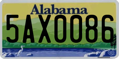 AL license plate 5AX0086