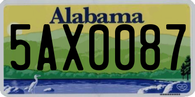 AL license plate 5AX0087
