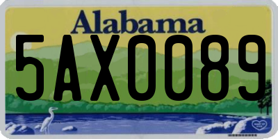 AL license plate 5AX0089