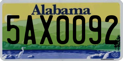 AL license plate 5AX0092