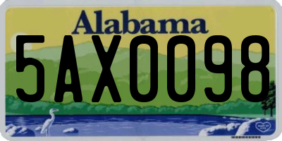 AL license plate 5AX0098