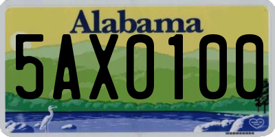 AL license plate 5AX0100
