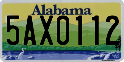 AL license plate 5AX0112