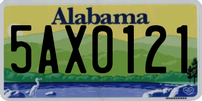 AL license plate 5AX0121