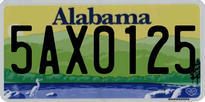 AL license plate 5AX0125