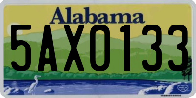 AL license plate 5AX0133