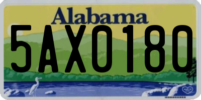 AL license plate 5AX0180