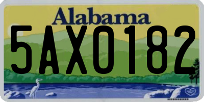 AL license plate 5AX0182