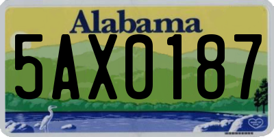 AL license plate 5AX0187