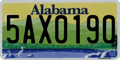 AL license plate 5AX0190