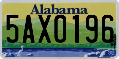 AL license plate 5AX0196