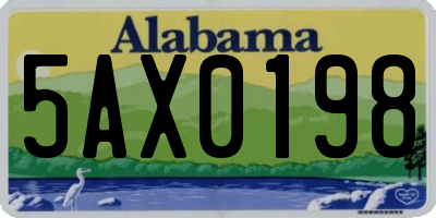 AL license plate 5AX0198