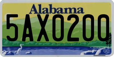 AL license plate 5AX0200