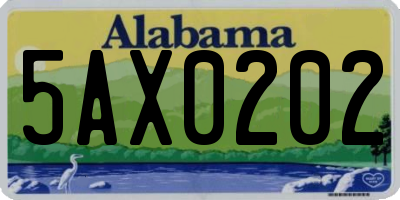 AL license plate 5AX0202