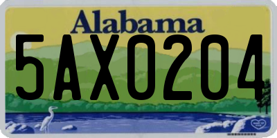 AL license plate 5AX0204