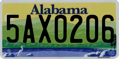 AL license plate 5AX0206