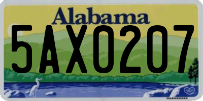 AL license plate 5AX0207