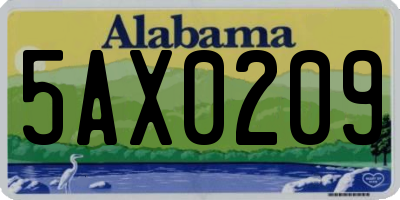 AL license plate 5AX0209