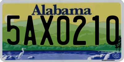AL license plate 5AX0210
