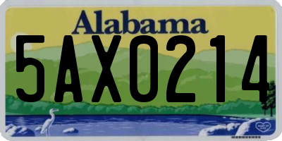 AL license plate 5AX0214