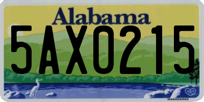 AL license plate 5AX0215