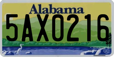 AL license plate 5AX0216