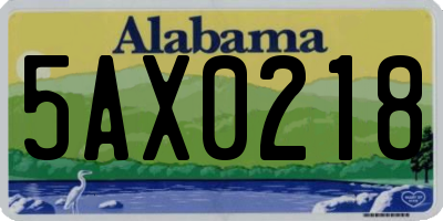 AL license plate 5AX0218