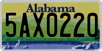 AL license plate 5AX0220