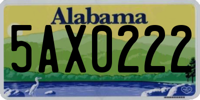 AL license plate 5AX0222
