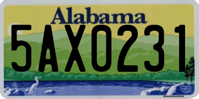 AL license plate 5AX0231