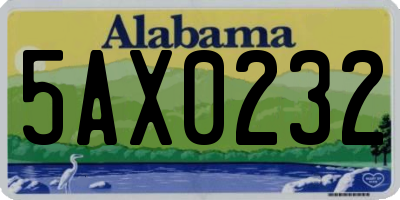 AL license plate 5AX0232