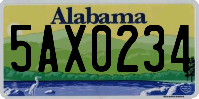AL license plate 5AX0234