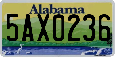 AL license plate 5AX0236