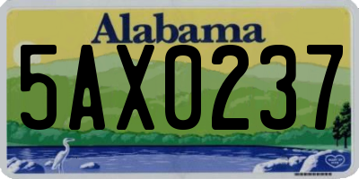 AL license plate 5AX0237