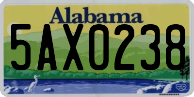 AL license plate 5AX0238