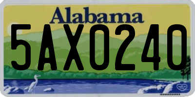 AL license plate 5AX0240
