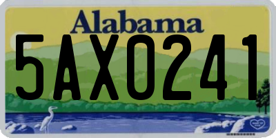 AL license plate 5AX0241