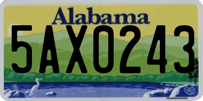 AL license plate 5AX0243