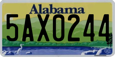 AL license plate 5AX0244