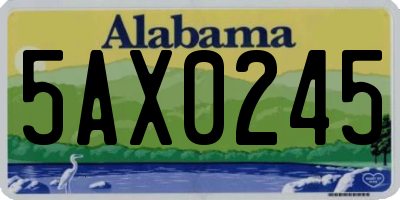 AL license plate 5AX0245