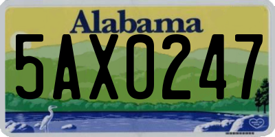 AL license plate 5AX0247