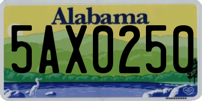 AL license plate 5AX0250