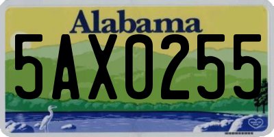 AL license plate 5AX0255